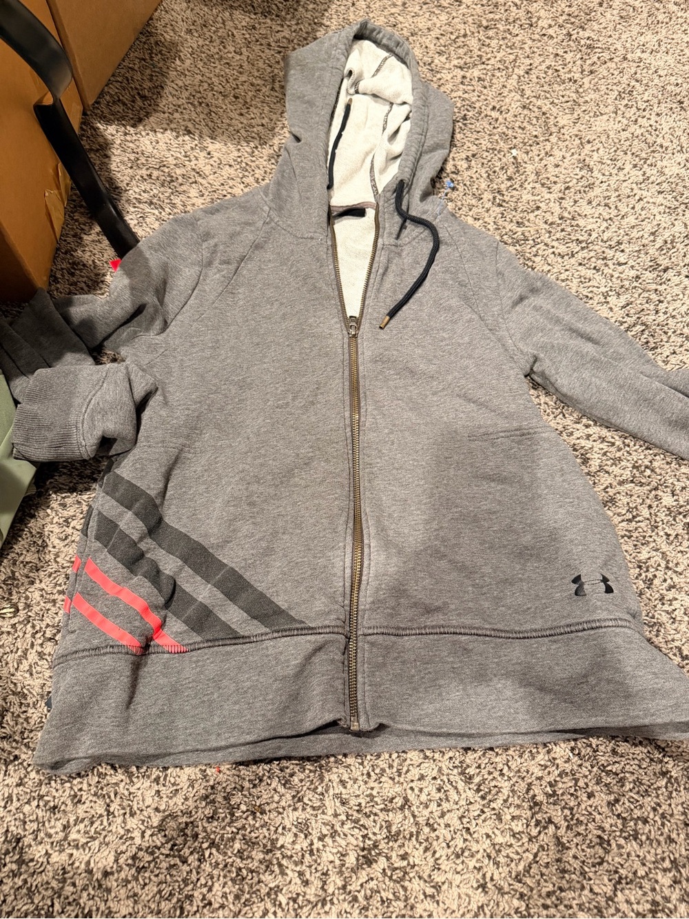 Under Armour Womens Gray Full-Zip Hoodie Jacket